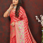 Lorenvalley Fashion Red Soft Silk Woven Design with Zari Weaving Leheriya Design Saree - Swadesiicart