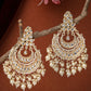 NVR Women Gold-Polished Kundan Chandbali Earrings | Swadesiicart