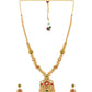 Aadita Gold-Polished & Red e Studded Jewellery Set - Swadesiicart