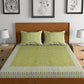 Urban Magic Green & White Ethnic Motifs Cotton 104 TC Queen Bedsheet with 2 Pillow Covers - Swadesiicart
