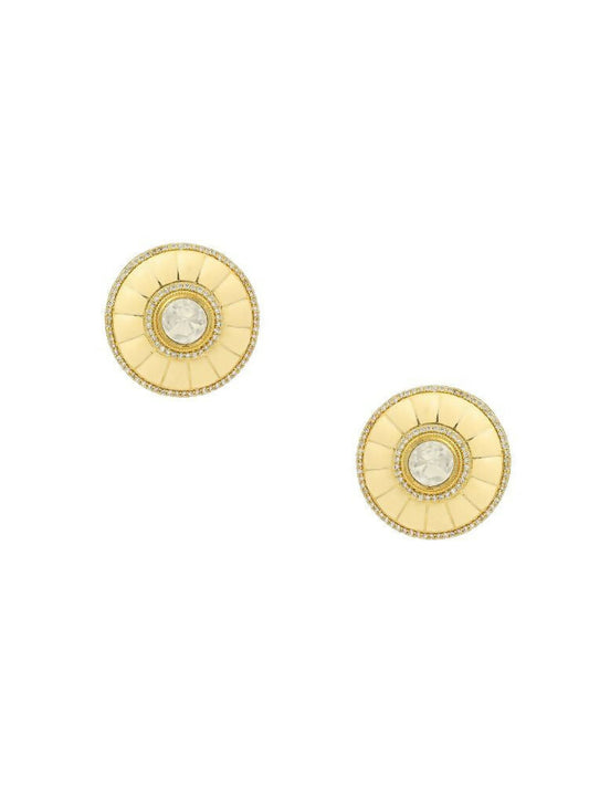 Women's Kundan Pearl earrings - Ruby Raang | Swadesiicart