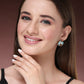 NVR Women's Turquoise Blue Floral Shape Stud Earrings | Swadesiicart