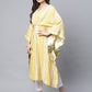 Ahalyaa Women Yellow Rayon Printed Flared Sleeve Kaftan Kurta | Swadesiicart