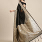 Saree Mall Black Woven Design Zari Silk Blend Banarasi Saree | Swadesiicart