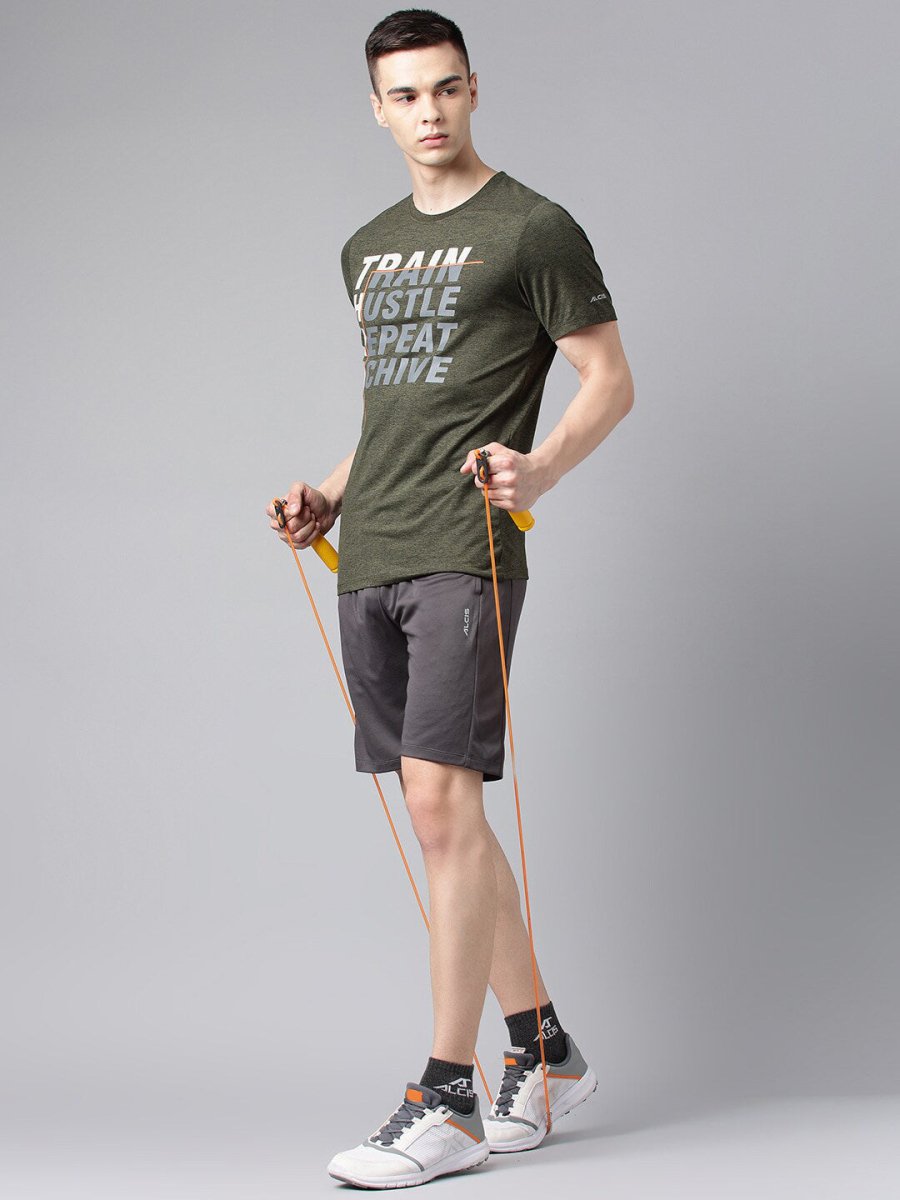 Alcis Typography Printed Dry Tech Slim Fit T-shirt | Swadesiicart