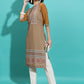 Vishudh Rust Ethnic Motifs Printed Straight Kurta - Swadesiicart