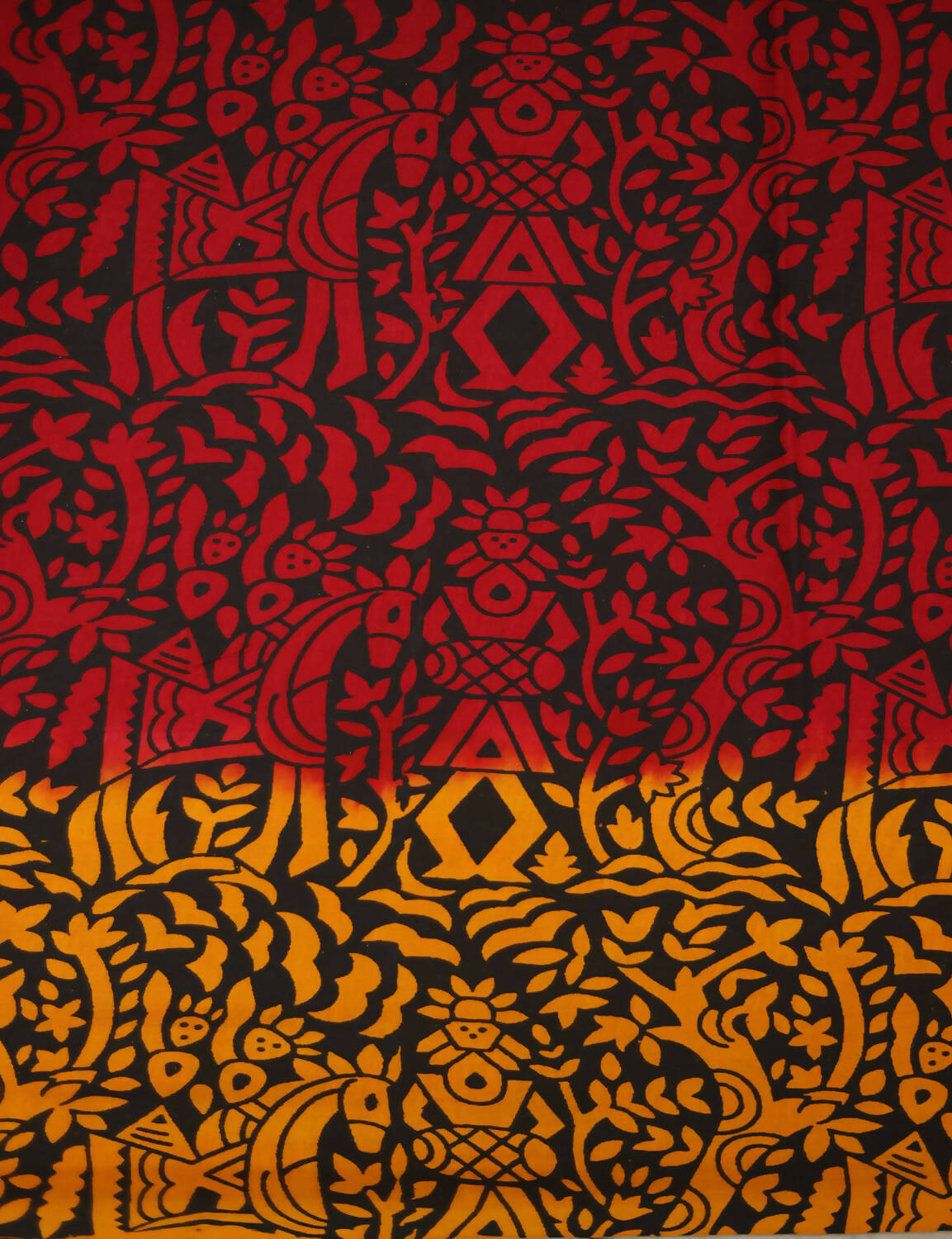 Shades Of Orange And Maroon Red Pure Munga Cotton Block Print Saree By Gayathri Reddy Designer Studio | Swadesiicart