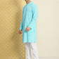 House of Pataudi Men Pure Cotton Embroidered Chikankari Jashn Kurta with Churidar | Swadesiicart