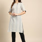 Anouk Women Striped Keyhole Neck Cotton Kurta - Swadesiicart