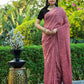Tikhi Imli Floral Printed Embossed Ready to Wear Saree | Swadesiicart