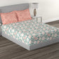 MYTRIDENT Green White Ethnic Motifs Cotton 144 TC Queen Bedsheet With 2 Pillow Covers - Swadesiicart