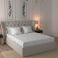 MYTRIDENT Nectarsoft Grey White Pure Cotton 400 TC King Bedsheet with 4 Pillow Covers - Swadesiicart