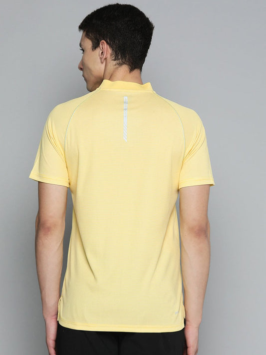 Alcis Men Mandarin Collar Dry Tech Slim Fit T-shirt | Swadesiicart