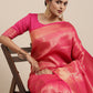Saree Mall Pink Ethnic Motifs Zari Silk Blend Banarasi Saree | Swadesiicart