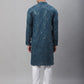 Sojanya Ethnic Motifs Embroidered Sequinned Pure Cotton Kurta with Churidar | Swadesiicart
