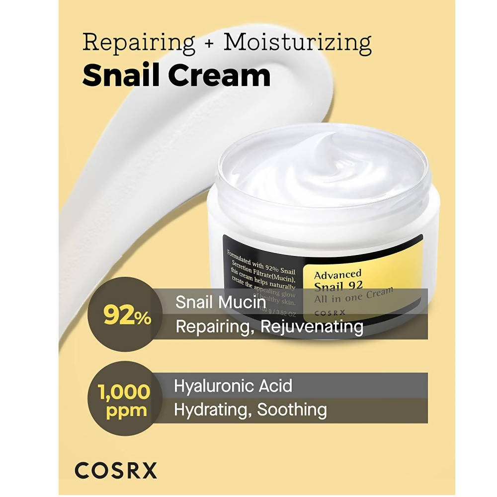 Cosrx Advanced Snail 92 All In One Cream - Korean Skincare | Swadesiicart