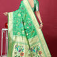 Jyoti Fashion Women's Green Paithani Silk Zari Woven Saree with Blouse | Swadesiicart
