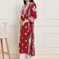 HOUSE OF KARI Floral Embroidered Chikankari Pure Cotton Kurta | Swadesiicart