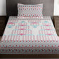 Story@home Grey & Pink Ethnic Motifs 180 TC Bedsheet with Pillow Cover - Swadesiicart