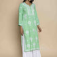 HOUSE OF KARI Floral Embroidered Chikankari Straight Kurta | Swadesiicart