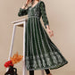 HERE&NOW Ethnic Motifs Embroidered Chikankari Georgette Anarkali Kurta | Swadesiicart