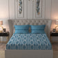 MYTRIDENT Blue White Ethnic Motifs Cotton 120 TC Queen Bedsheet With 2 Pillow Covers - Swadesiicart