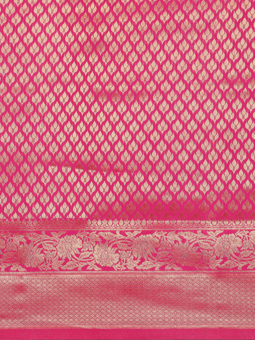 Saree Mall Pink Ethnic Motifs Zari Silk Blend Banarasi Saree For Women | Swadesiicart