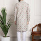 Sojanya Men Beige Printed Cotton Linen Kurta with Churidar | Swadesiicart