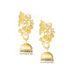 Yellow Chimes Gold-Polished Dome Shaped Jhumkas Earrings - Swadesiicart