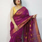 Exclusive Collection Beautiful Magenta Cotton Silk Woven Handloom Saree With Running Blouse Piece - Swadesiicart