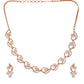 Saraf RS Jewellery Rose Gold-Polished White AD-Studded Jewellery Set - Swadesiicart