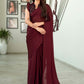 Tikhi Imli Solid Satin Saree | Swadesiicart