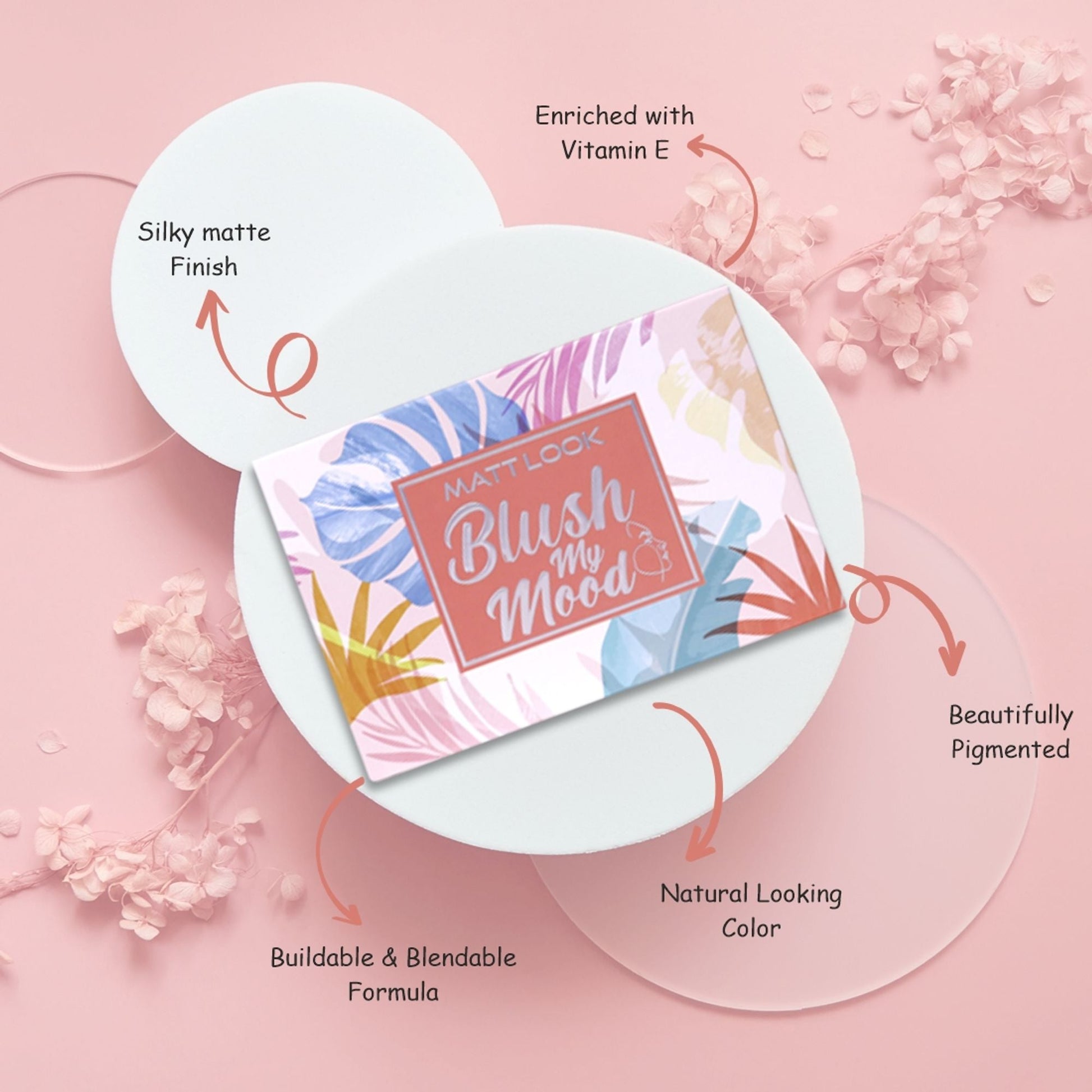Matt Look Blush My Mood Highly Pigmented Blusher Palette - 01 Made In Heaven - Swadesiicart