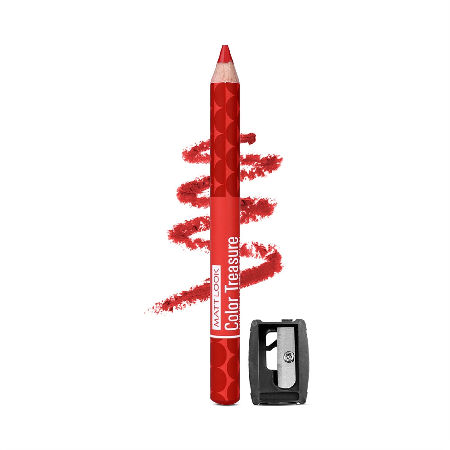 Matt Look Color Treasure Luxury Matte Lip Pencil Crayon - 01 Perfect Red - Swadesiicart
