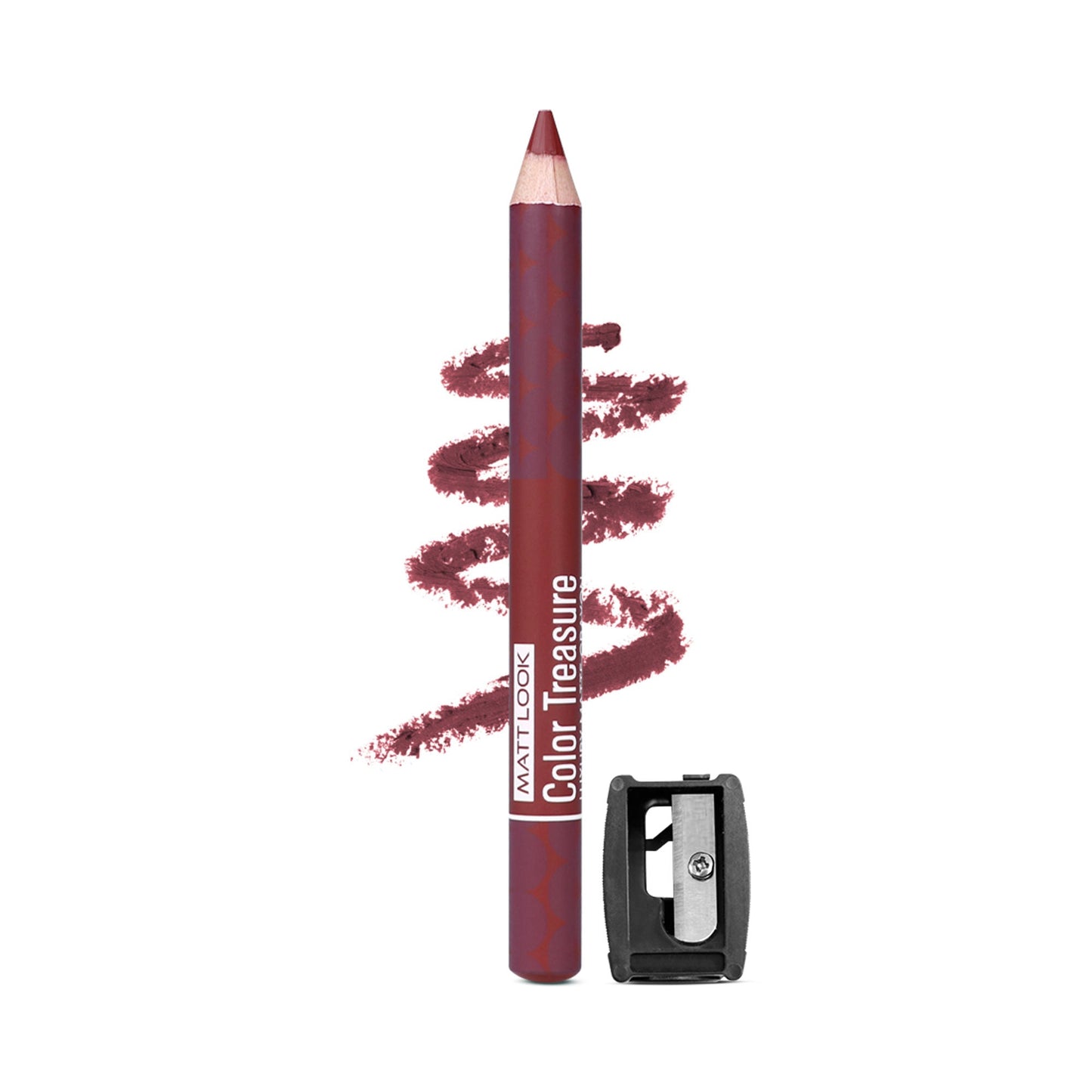 Matt Look Color Treasure Luxury Matte Lip Pencil Crayon - 04 Loveable Wine - Swadesiicart