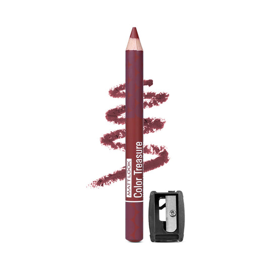 Matt Look Color Treasure Luxury Matte Lip Pencil Crayon - 04 Loveable Wine - Swadesiicart