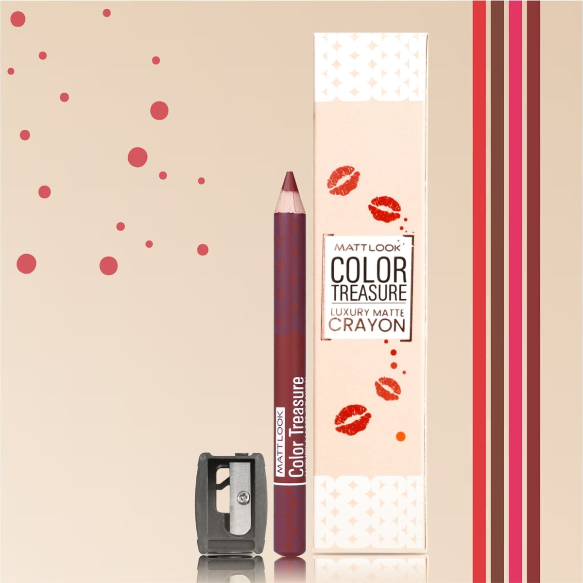 Matt Look Color Treasure Luxury Matte Lip Pencil Crayon - 04 Loveable Wine