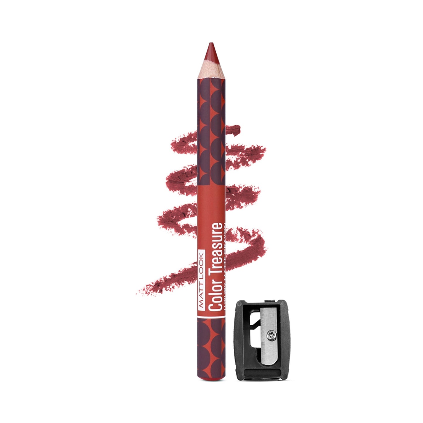 Matt Look Color Treasure Luxury Matte Lip Pencil Crayon - 05 Real Burgundy - Swadesiicart