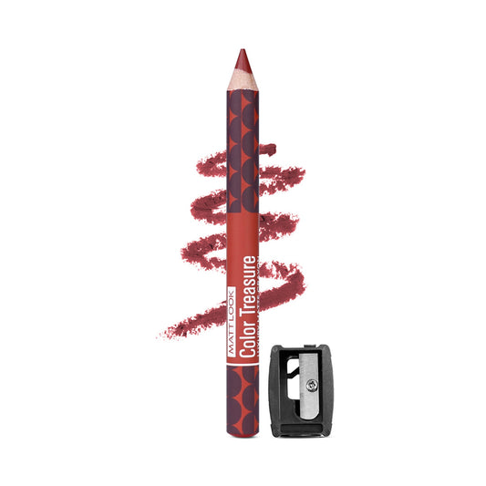 Matt Look Color Treasure Luxury Matte Lip Pencil Crayon - 05 Real Burgundy - Swadesiicart