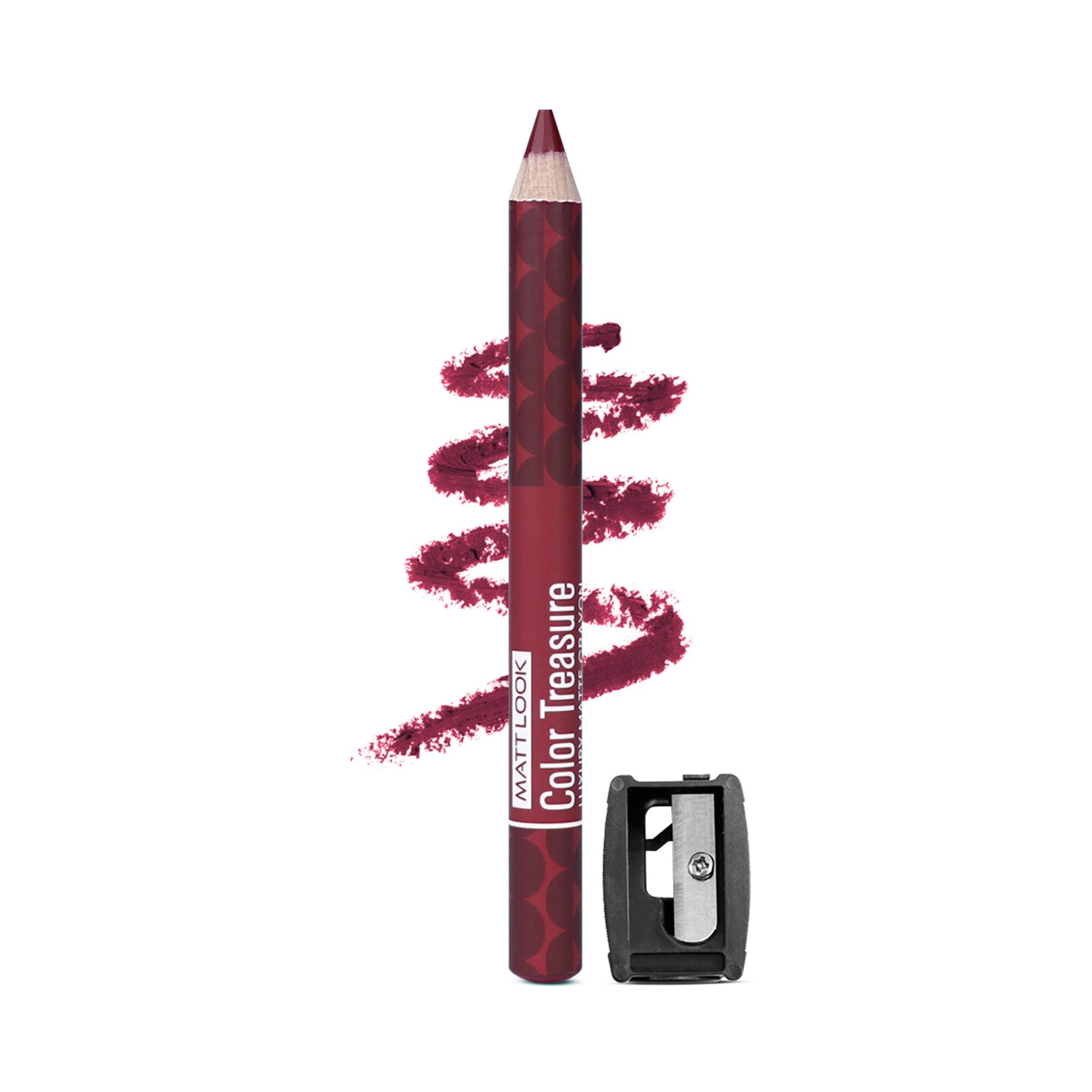 Matt Look Color Treasure Luxury Matte Lip Pencil Crayon - 07 Crazy Wine - Swadesiicart