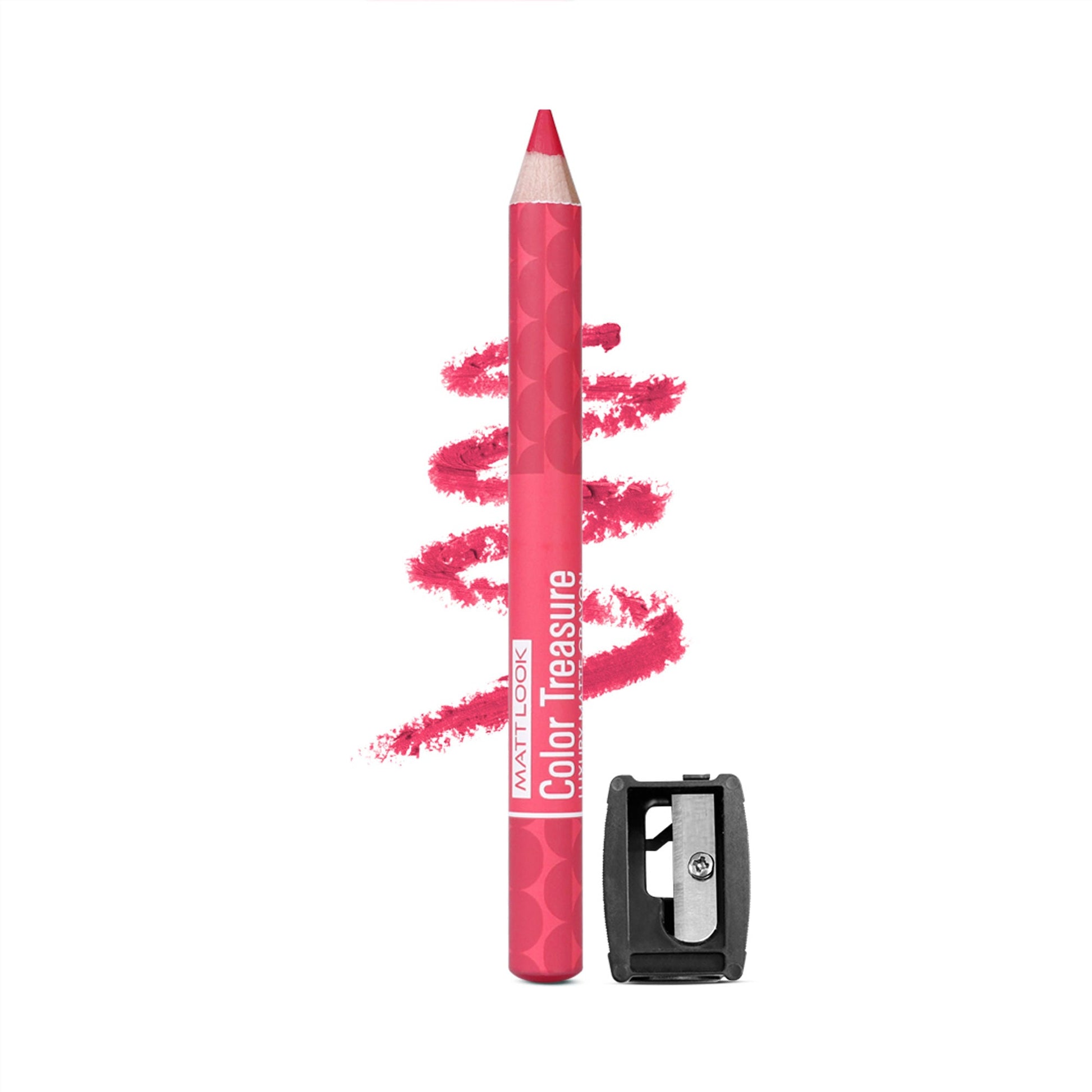 Matt Look Color Treasure Luxury Matte Lip Pencil Crayon - 09 Fuchsia Fever - Swadesiicart