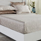 MYTRIDENTBeige White Ethnic Motifs 100% Cotton 400 TC King Bedsheet with 4 Pillow Covers - Swadesiicart