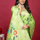 Jyoti Fashion Women's Parrot Green Paithani Silk Zari Woven Saree with Blouse | Swadesiicart