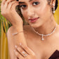 Saraf RS Jewellery Rose Gold-Polished AD Studded Designer Jewellery Set - Swadesiicart