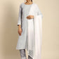 All About You Women Embroidered Chikankari Kurta With Trousers & With Dupatta | Swadesiicart