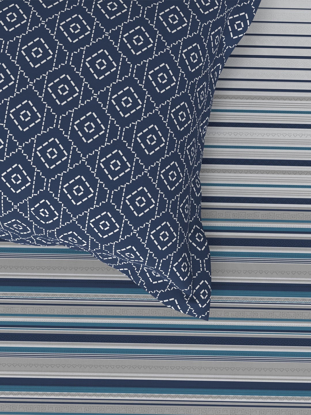 MYTRIDENT Unisex Blue Bedsheets - Swadesiicart