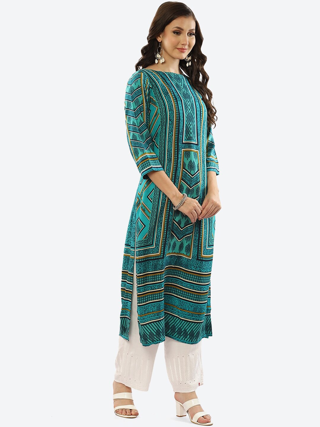 Biba Women Geometric Printed Kurta - Swadesiicart
