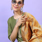 Vishudh Women Green Panelled Kurta with Trousers & With Dupatta - Swadesiicart