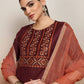 Vishudh Embroidered Rund Neck Straight Kurta & Palazzos With Dupatta - Swadesiicart
