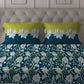 MYTRIDENT Blue White Floral Cotton 144 TC Queen Bedsheet With 2 Pillow Covers - Swadesiicart